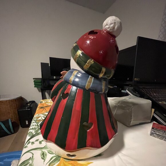 Home & Garden Party Ceramic Snowman – Vintage Handcrafted Holiday Décor - Picture 2 of 3